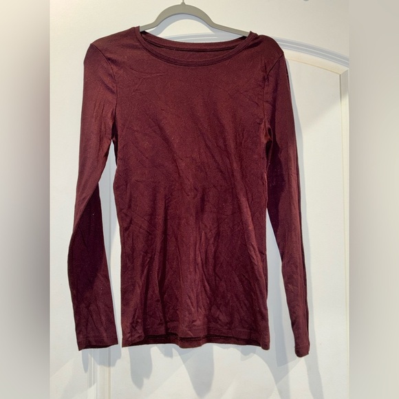 a new day Tops - Women's Long Sleeve Maroon Top
